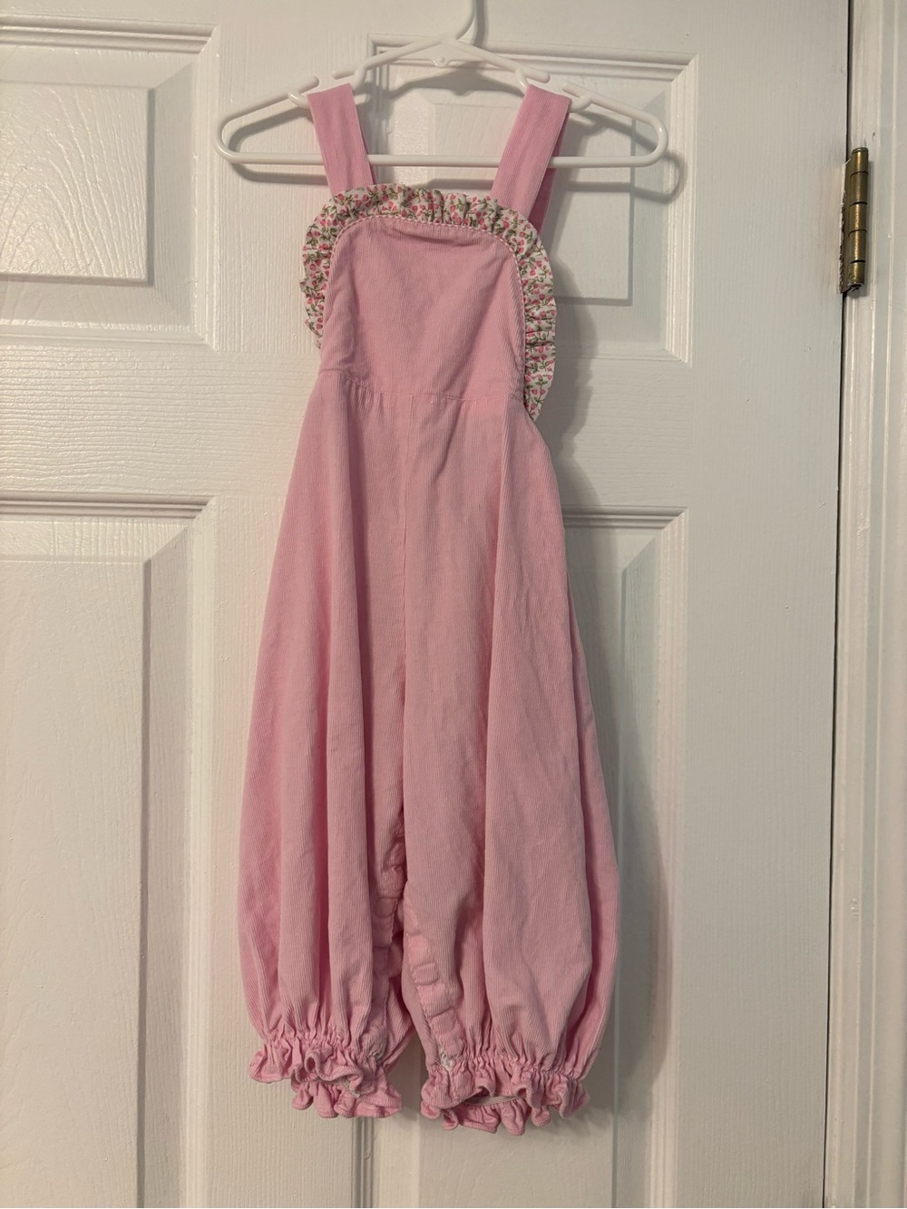 Pink Girls' Ruffled Strap Bubble Romper